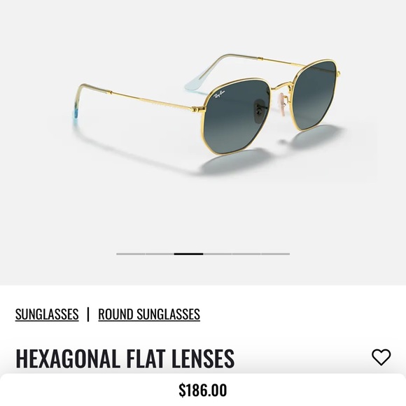 Rayban hexagonal gold frame, gradient blue lenses - Picture 3 of 4